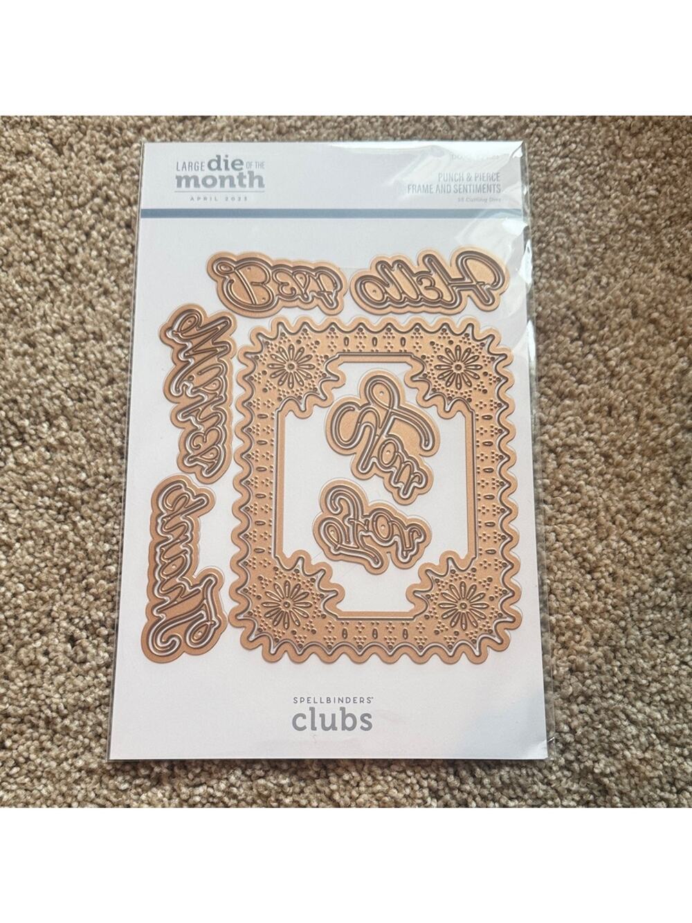 Spellbinders Punch and Pierce Die Set with Sentiments